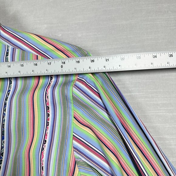 Robert Graham Shirt Mens Colorful Button Up Large Embroidered Striped Floral - Picture 6 of 16